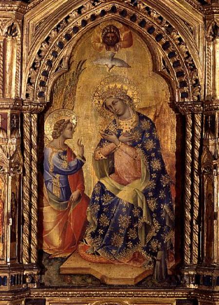 The Annunciation (part of polyptych) a Veneziano Lorenzo