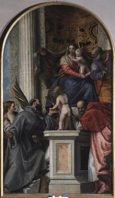 Madonna and Child Enthroned, St. John the Baptist as a Boy, St. Joseph, St. Jerome, St. Justinia and a Veronese, Paolo (Paolo Caliari)