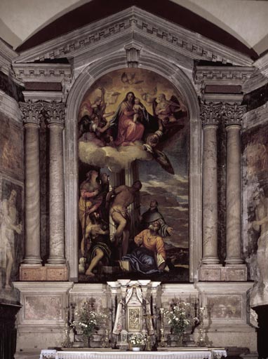 Madonna in der Glorie mit dem Heiligen Sebastian und anderen Heiligen a Veronese, Paolo (Paolo Caliari)