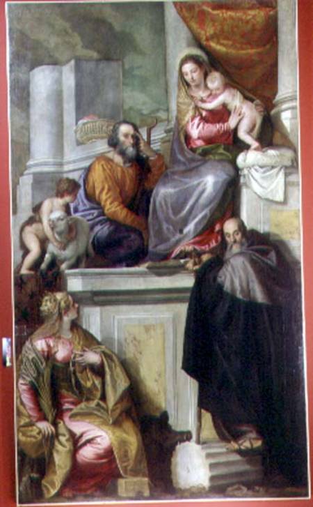 The Holy Family with St. John the Baptist, St. Anthony Abbott and St. Catherine a Veronese, Paolo (Paolo Caliari)