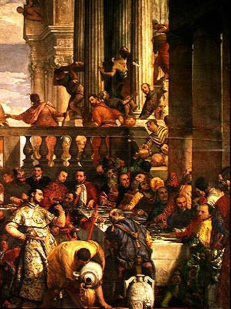 The Marriage Feast at Cana, detail of the right hand side a Veronese, Paolo (Paolo Caliari)