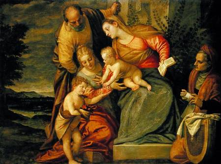 The Holy Family with St. Elizabeth and John the Baptist a Veronese, Paolo (Paolo Caliari)
