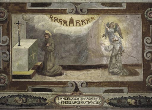 Die Vision des Heiligen Franziskus von den himmlischen Stuehlen fuer ihn und seine Mitbrueder a Vetralla Latium