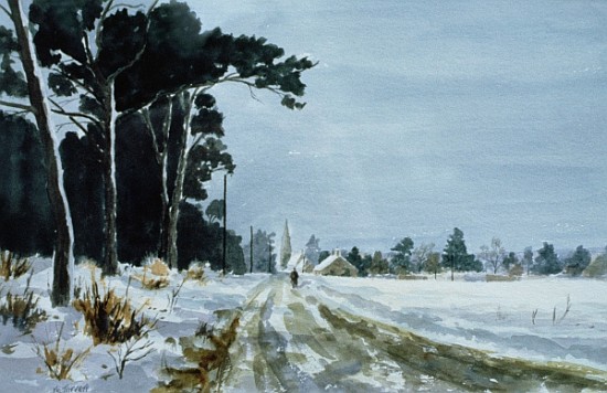 Hermitage Road in the Snow (Village of Higham, near Rochester) a Vic  Trevett