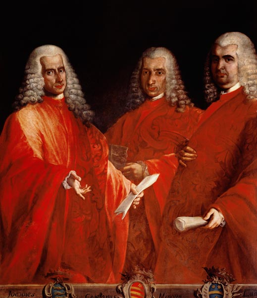 Portrait of Three Lawyers, Giovanni Dolfin, Gaetano Minotto and Lodovico Angarano a Vicenzo Guarana