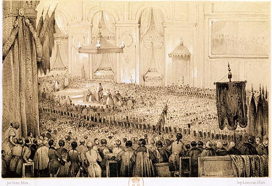 The Re-establishment of the Cult: A Te Deum at Notre-Dame de Paris, 18th April 1802 a Victor Adam