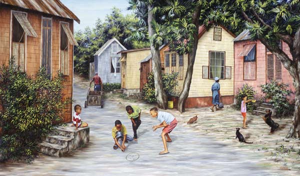 Village Life (oil on canvas)  a Victor  Collector