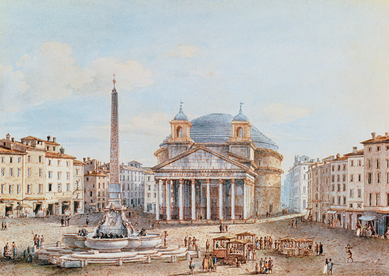 View of the Pantheon, Rome  on a Victor Jean Nicolle