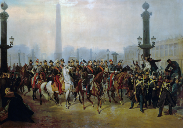 Napoleon III. with his stick on the Place de's La Concorde a Victor Jonquières