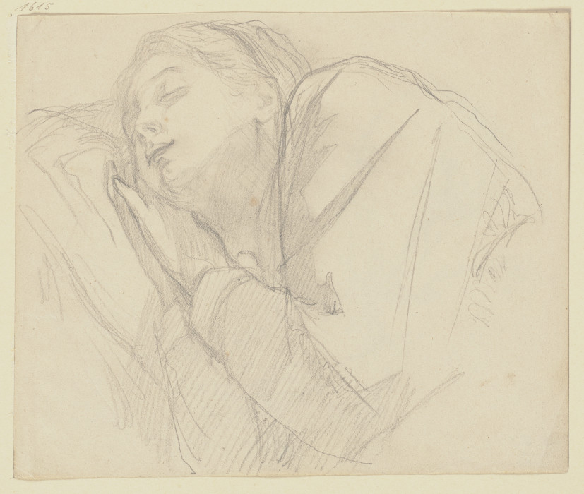Brustbild einer schlafenden Frau a Victor Müller