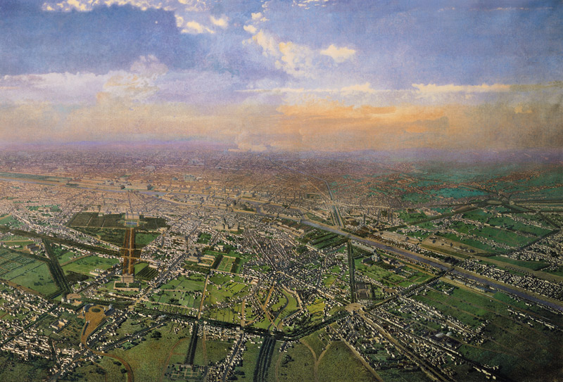 Vista di Parigi da una mongolfiera a Victor Navlet