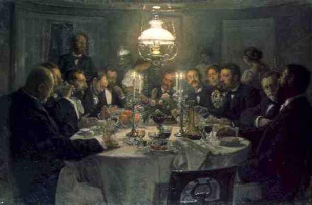 An Artist's Gathering, 1903 (oil on canvas) a Viggo Johansen
