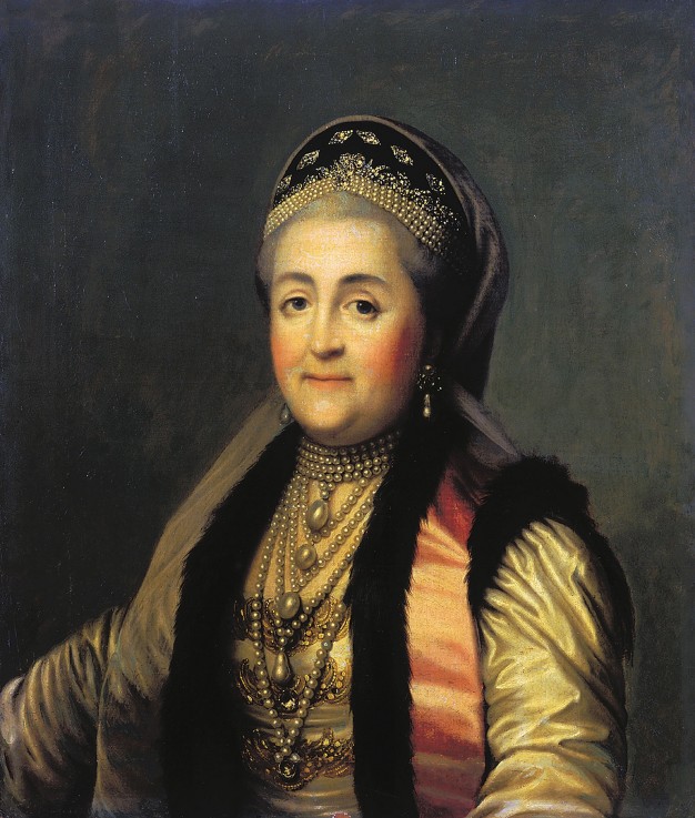 Portrait of Empress Catherine II (1729-1796) in kokoshnik a Vigilius Erichsen