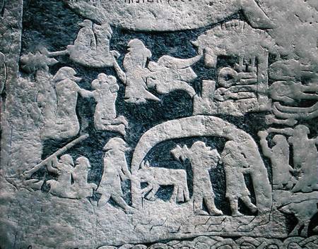 Detail of the legend of Valhalla, from the Isle of Gotland a Viking
