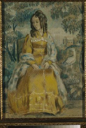 Lady by Tapestry. Portrait of Nadezhda Stanyukovich