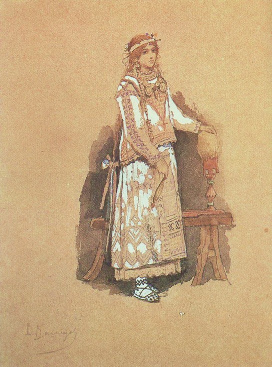Costume design for the opera "Snow Maiden" by N. Rimsky-Korsakov a Viktor Michailowitsch Wasnezow