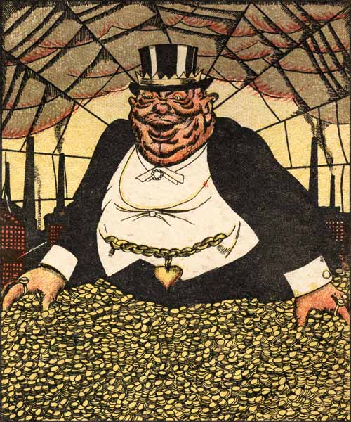 The Capital and the Capitalist from The Russian Revolutionary Poster by V. Polonski a Viktor Nikolaevich Deni