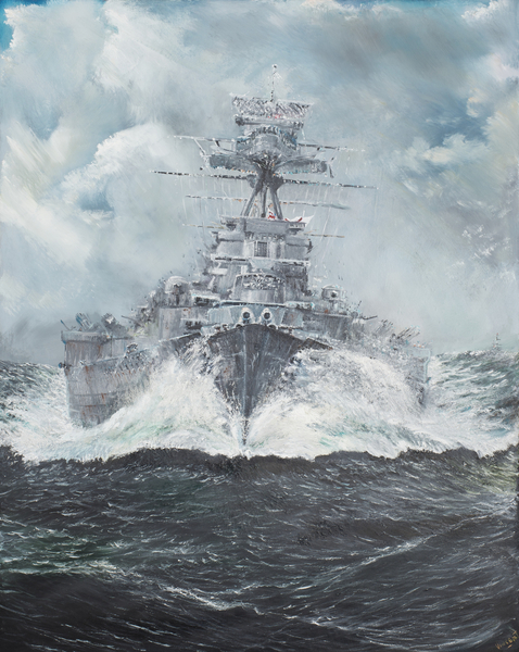 HMS Hood heads for Bismarck 23rd May 1941 a Vincent Alexander Booth