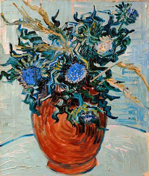 Still life with thistles a Vincent Van Gogh