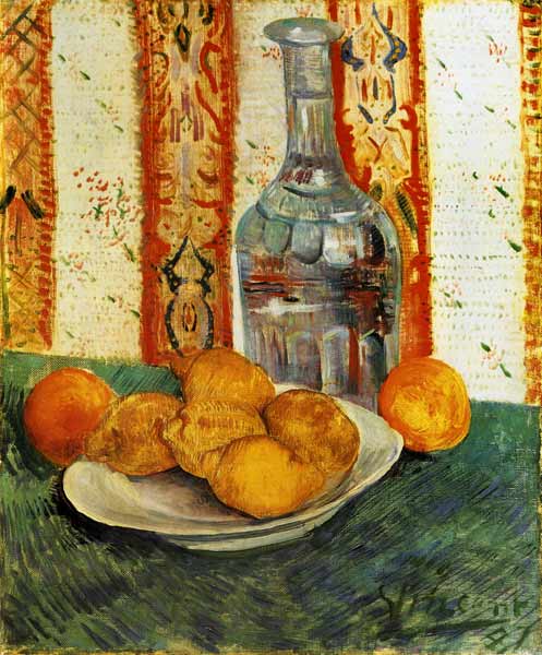 Natura morta con bottiglia e limoni a Vincent Van Gogh