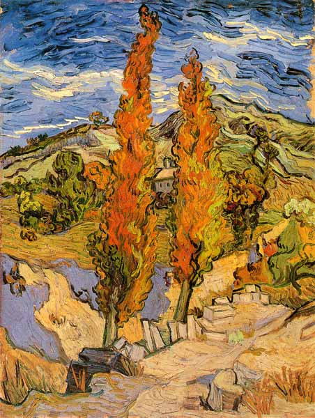 Due pioppi tra le colline a Vincent Van Gogh