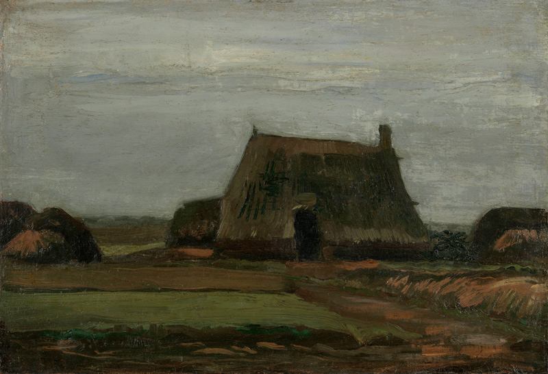 Farm with stacks of peat a Vincent Van Gogh