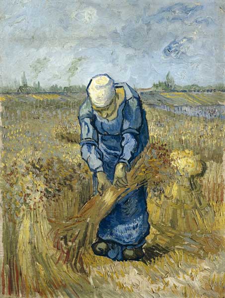 Peasant Woman Binding Sheaves (after Millet) a Vincent Van Gogh