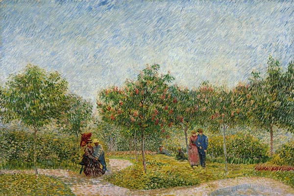 Garden in Montmarte with lovers a Vincent Van Gogh