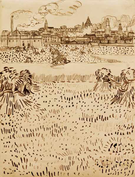 V.v.Gogh, Harvest / Drawing / 1888 a Vincent Van Gogh