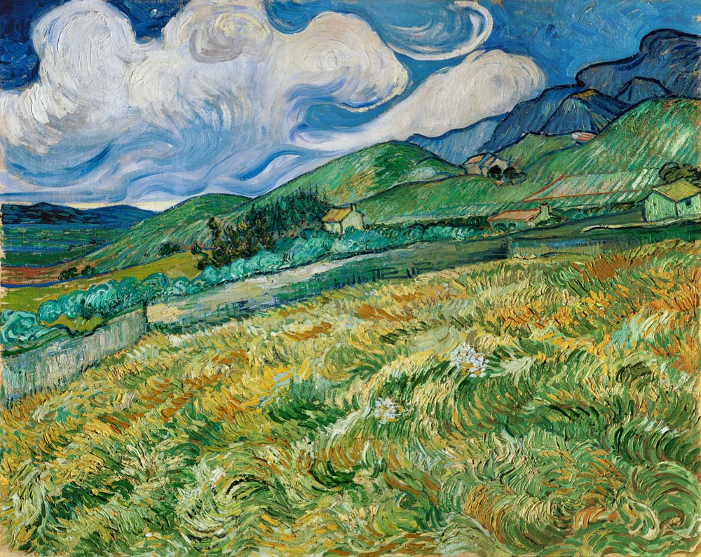 Panorama di montagna dietro l' Ospedale di Saint-Paul, 1889 a Vincent Van Gogh