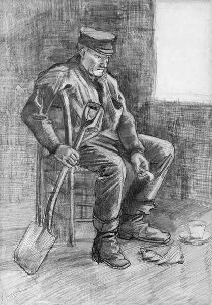Man with a Spade Resting a Vincent Van Gogh