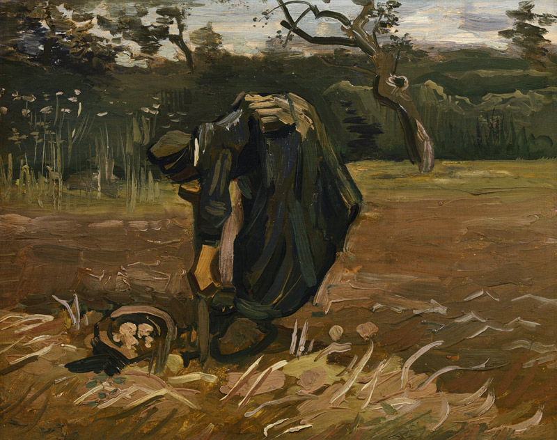 Gogh/Peasant woman digging potatoes/1885 a Vincent Van Gogh