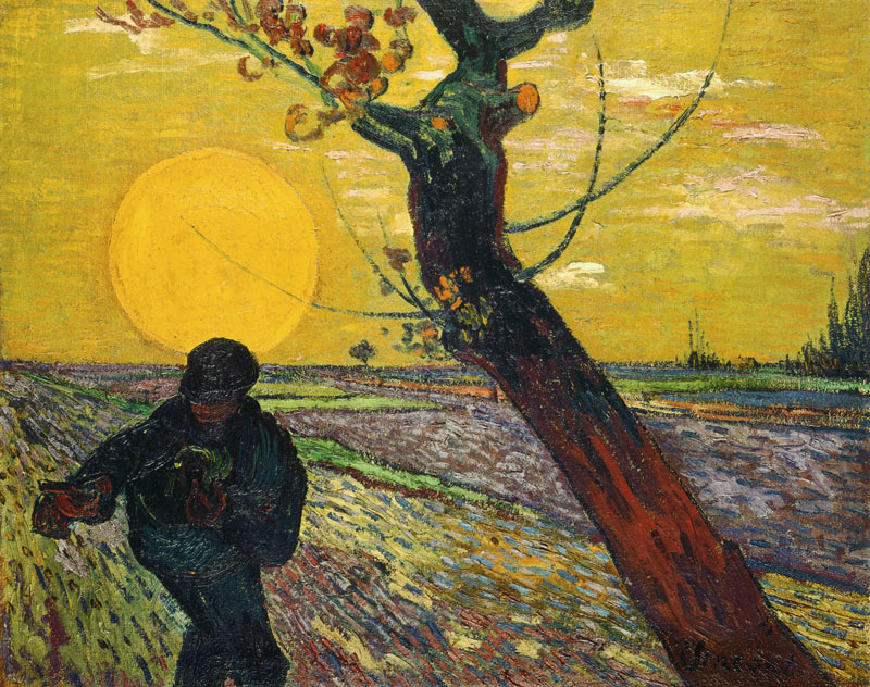 Seminatore col sole che tramonta a Vincent Van Gogh