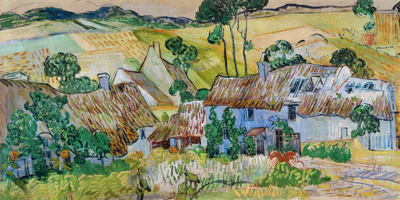 Casette di paglia davanti alla collina  a Vincent Van Gogh