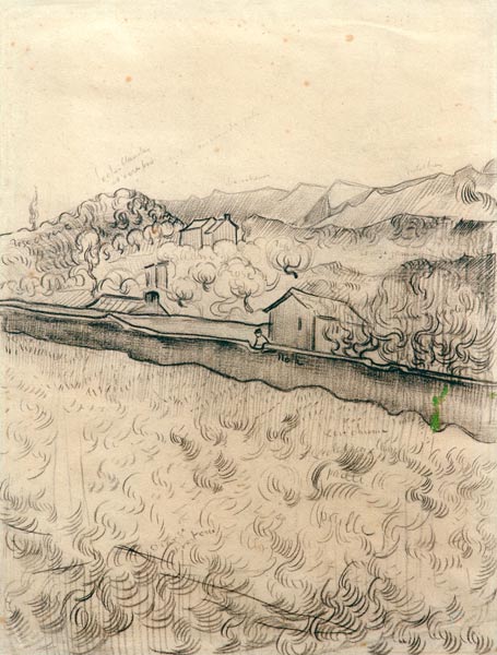 V.V.Gogh, Enclosed Field / Drawing /1890 a Vincent Van Gogh