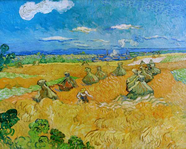 V.v.Gogh, Wheat Field w.Reaper/Ptg./1890 a Vincent Van Gogh