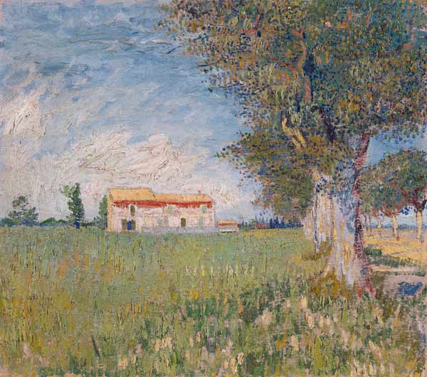 Farmhouse in a wheat field a Vincent Van Gogh