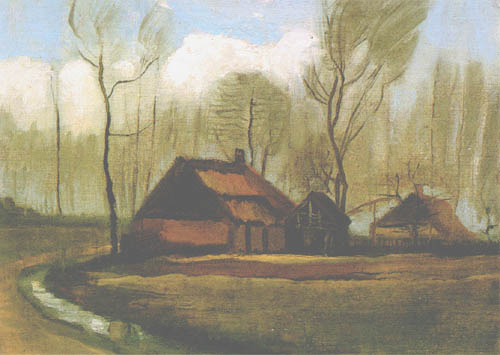 Farmhouse between trees a Vincent Van Gogh