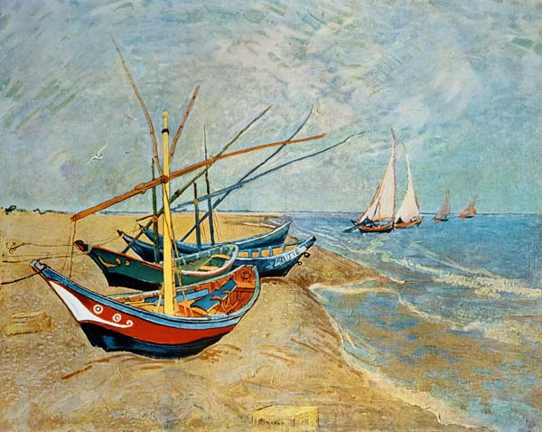 Barche sulla riva a Vincent Van Gogh
