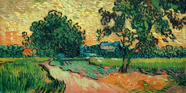 V.v.Gogh,Chateau of Auvers at Sunset/Ptg a Vincent Van Gogh