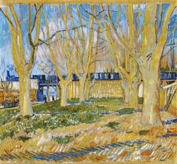 The viaduct in Arles. The blue train a Vincent Van Gogh
