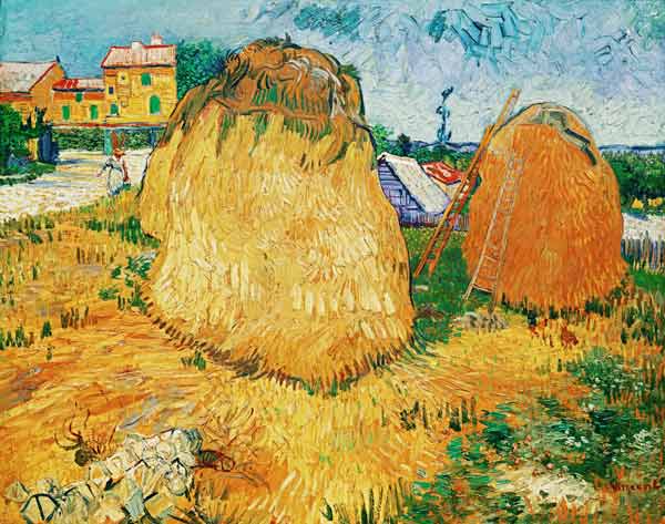 Covoni presso una fattoria a Vincent Van Gogh