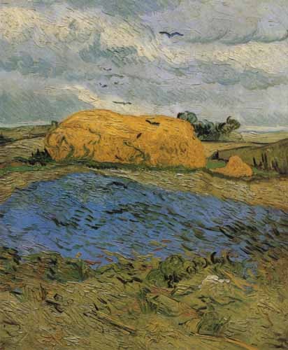 Barn on a rainy day a Vincent Van Gogh