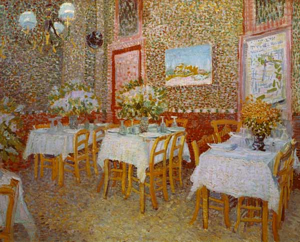 Interior of a restaurant a Vincent Van Gogh