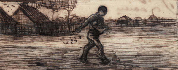 The Sower, from a Series of Four Drawings Symbolizing the Four Seasons (pencil, pen and brown a Vincent Van Gogh