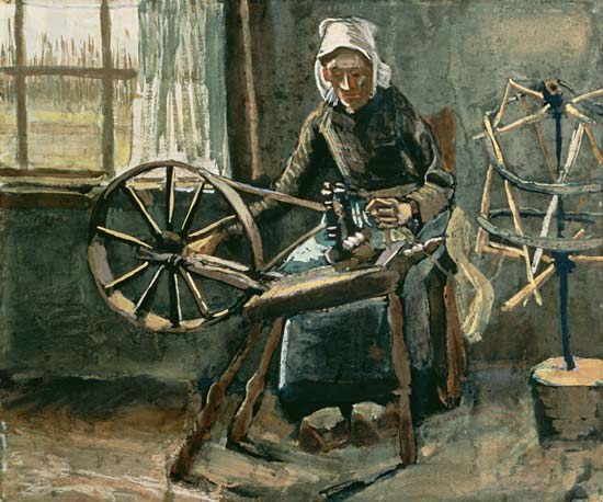 Peasant Woman Winding Bobbins a Vincent Van Gogh