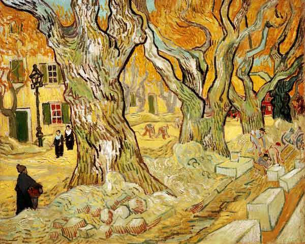 Van Gogh / Roadworks at Saint-Remy /1889 a Vincent Van Gogh