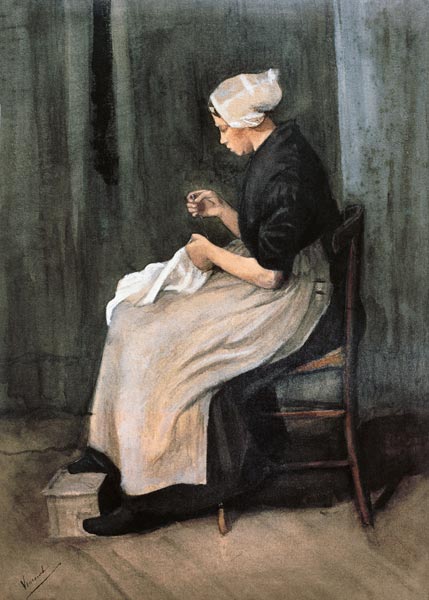 v.Gogh/Seamstress from Scheveningen/1881 a Vincent Van Gogh