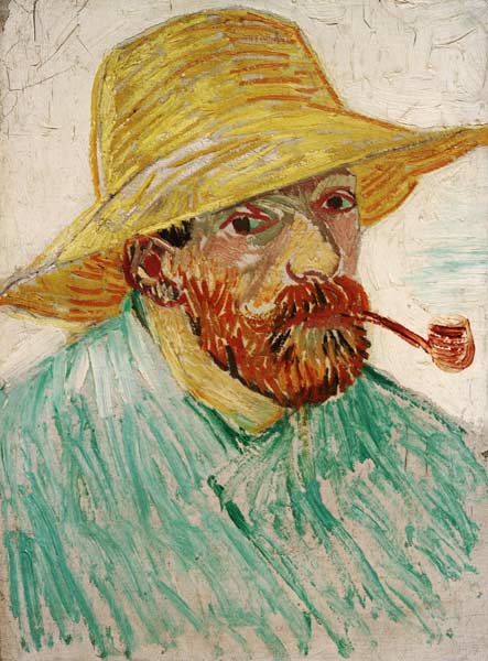 van Gogh, Self-Portrait w.Straw Hat/1888 a Vincent Van Gogh