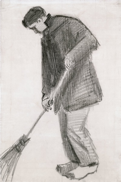 The street cleaner (charcoal) a Vincent Van Gogh